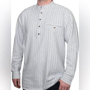 Lee Valley Ireland Shirt Mens large Striped Grandfather Cotton Flannel